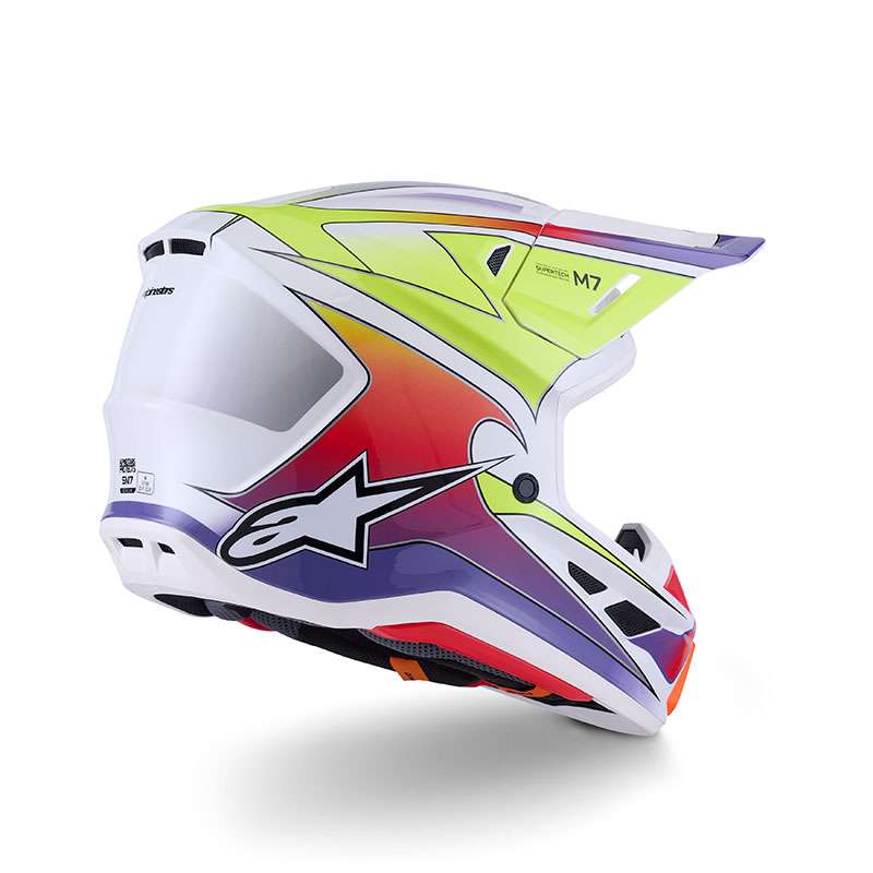 Casco Alpinestars Sm7 Fuse White Yellow Purple