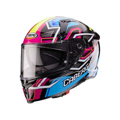 Caberg Avalon X Brama Helmet Light Blue Yellow Fuchsia