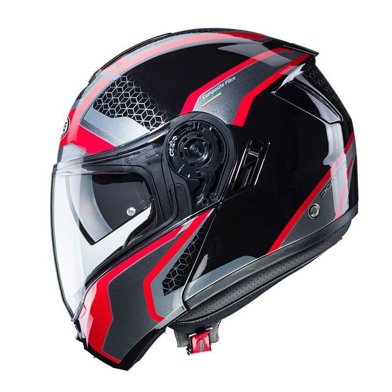 Caberg Levo Sonar Modular Helmet Red Silver