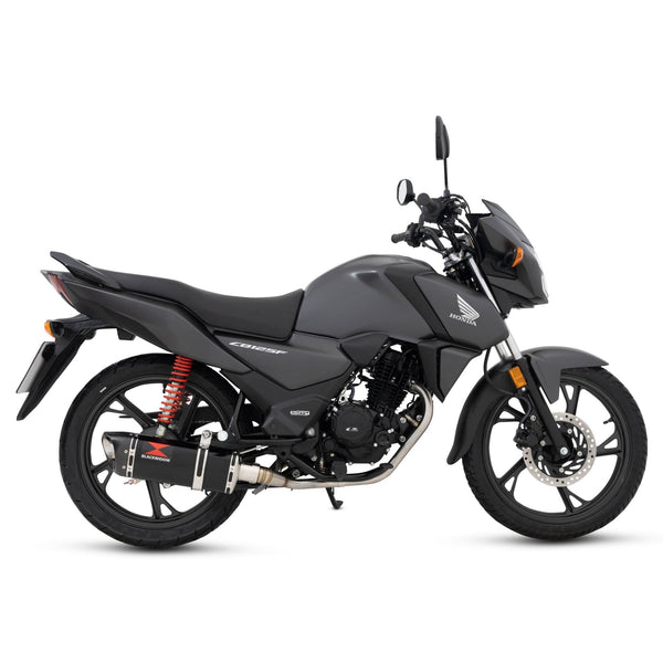 300mm Tri-Oval Black Stainless Steel Carbon Tip Silencer for Honda CB125F 2025-2026