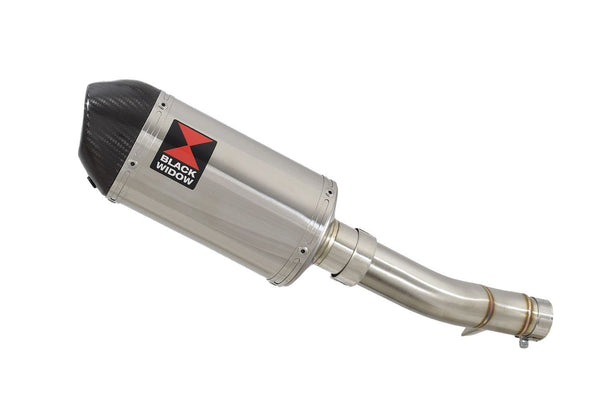 Exhaust Link Pipe & 200mm Oval Stainless Carbon Tip Silencer for Honda CB500F 2020-2023