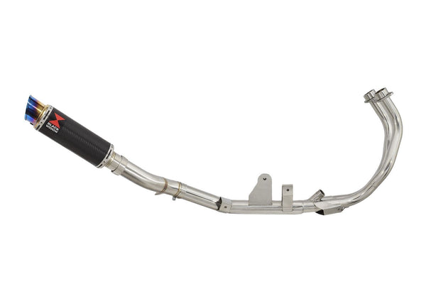 Performance De-Cat Exhaust System 230mm GP Round Blue Tip Carbon Silencer for Honda CB500X 2013-2016