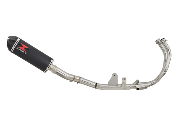 Performance De-Cat Exhaust System 300mm Black Stainless Carbon Tip Silencer for Honda CB500X 2013-2016