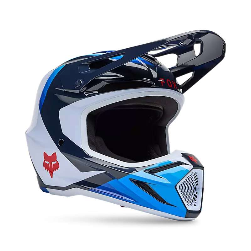 Fox V3 Fade Helmet White Blue
