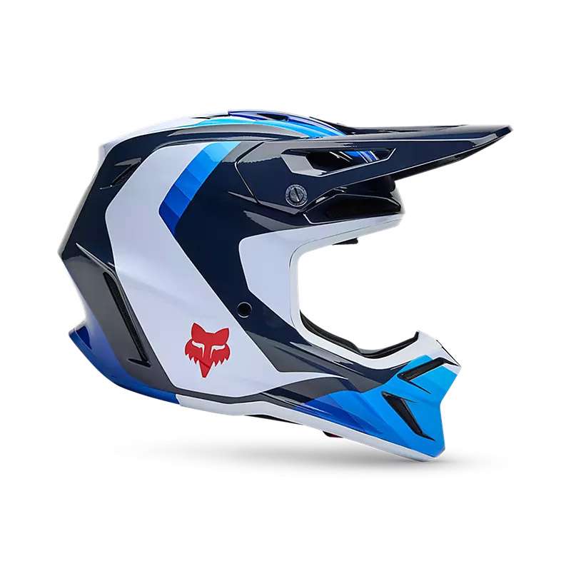 Fox V3 Fade Helmet White Blue