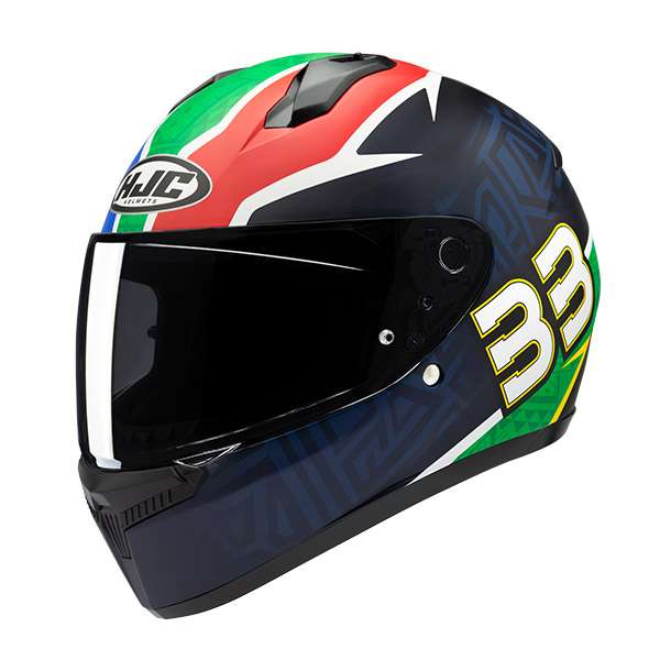 Hjc C10 Bb33 Helmet Green Red