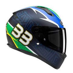 Hjc C10 Bb33 Helmet Green Red