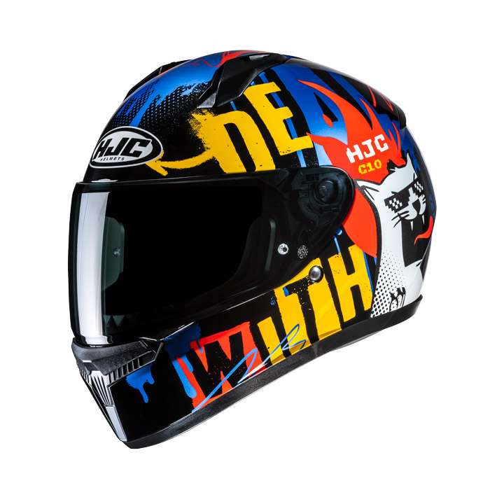 Hjc C10 Fop Helmet Blue Orange