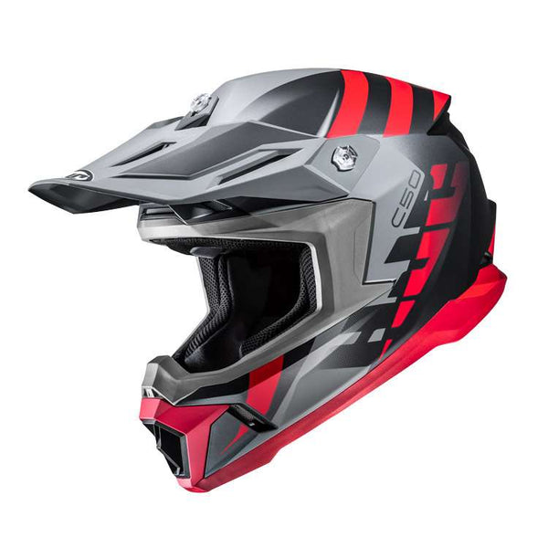 Hjc C50 Mirage Helmet Grey Red Matt