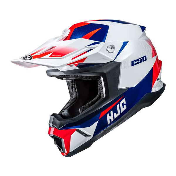 Hjc C50 Slide Helmet White Blue Red