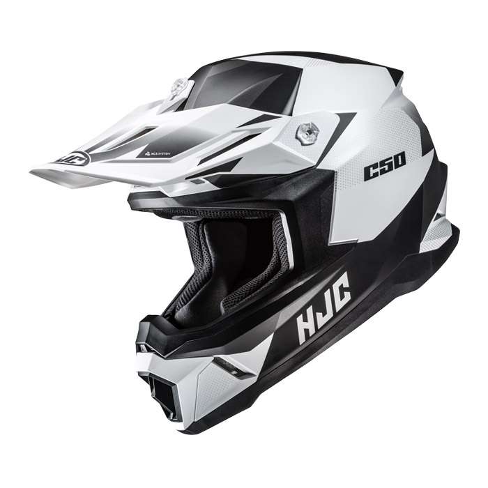 Hjc C50 Slide Helmet Black White Matt