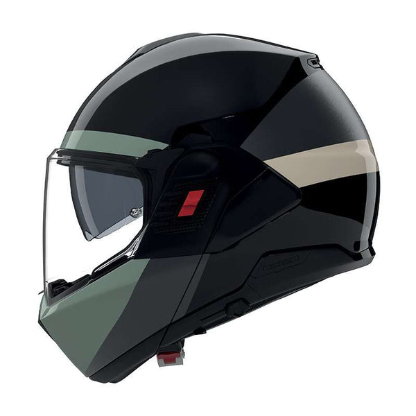 Nolan N120.1 Blocco Helmet Anthracite Green Avorio