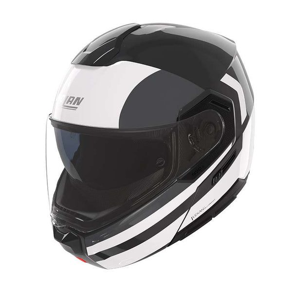 Nolan N90.3 06 Roboto Helmet Black Silver White