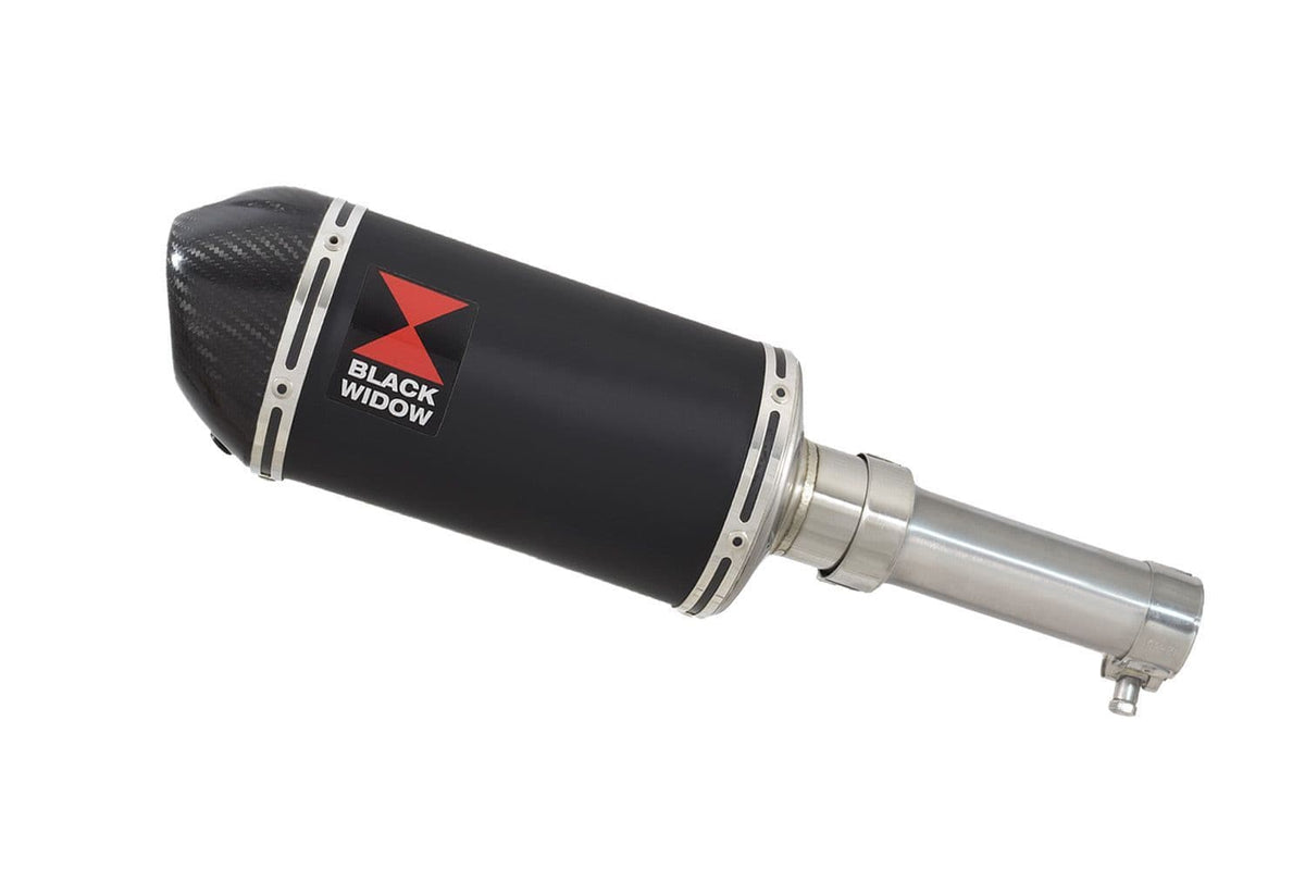 Aprilia RX 125 SX 125 200mm oval black stainless carbon tip silencer