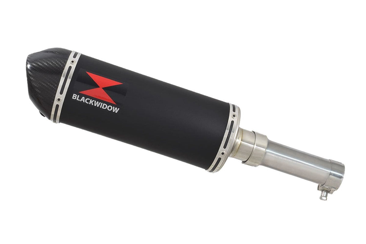 Aprilia RX 125 SX 125 300mm oval black stainless carbon tip silencer