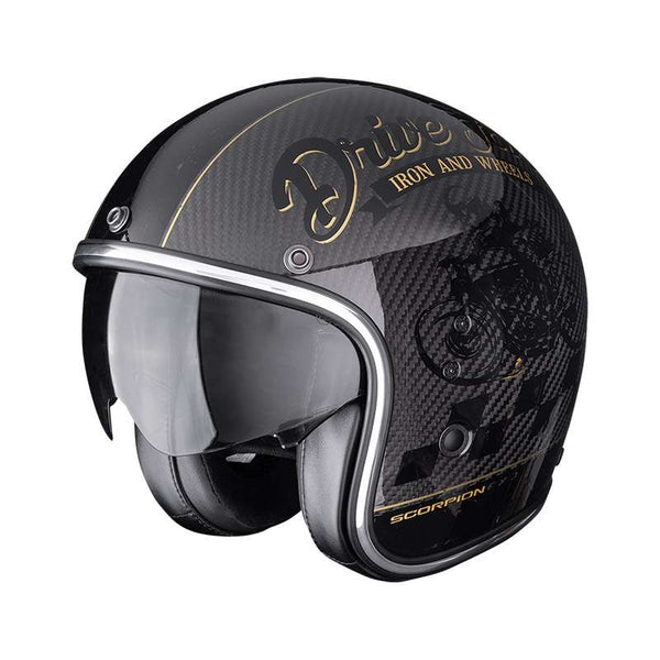 Scorpion Belfast Evo Carbon Zippy Helmet Black Gold