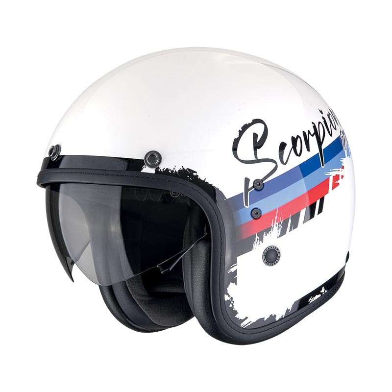 Scorpion Belfast Evo Adonis Helmet White Blue Red
