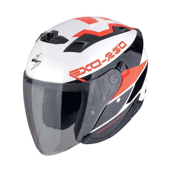 Scorpion Exo 230 Band Helmet White Red