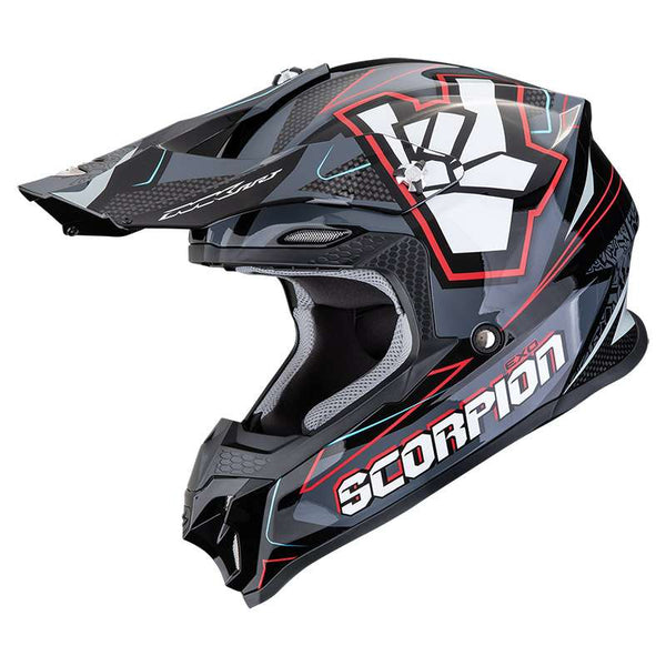 Scorpion Vx-16 Evo Air Rok Helmet Grey Red