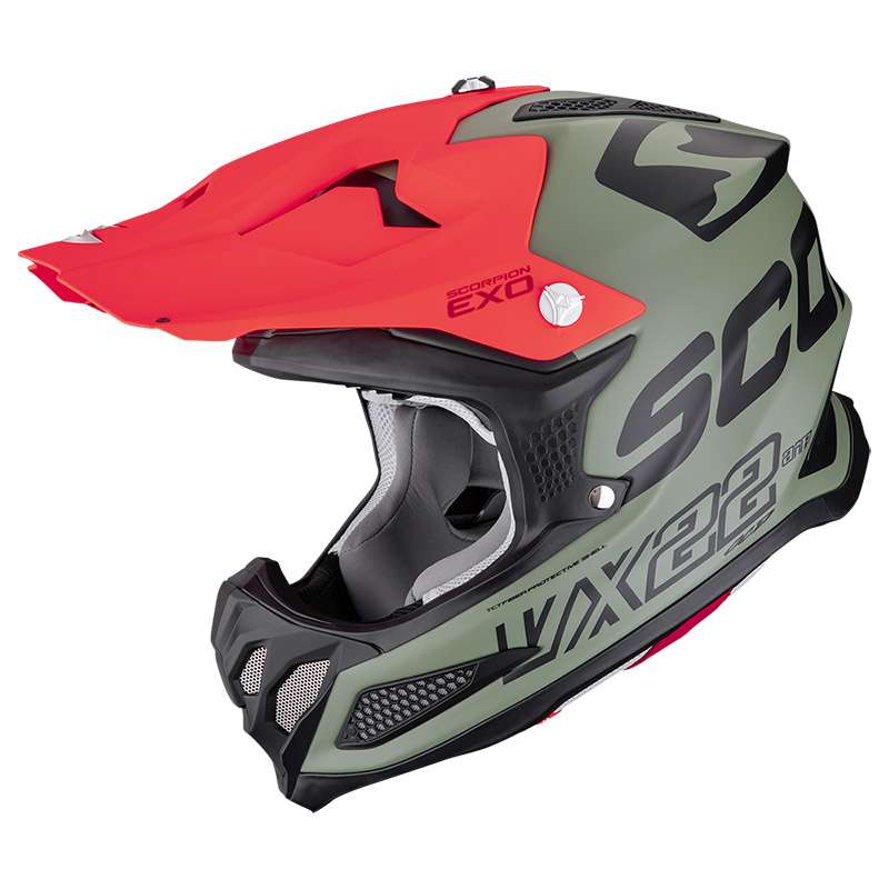Scorpion Vx-22 Air Updown Helmet Green Red Matt