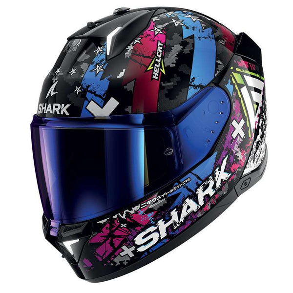Shark Skwal I3 Hellcat Helmet Black Chrome Blue