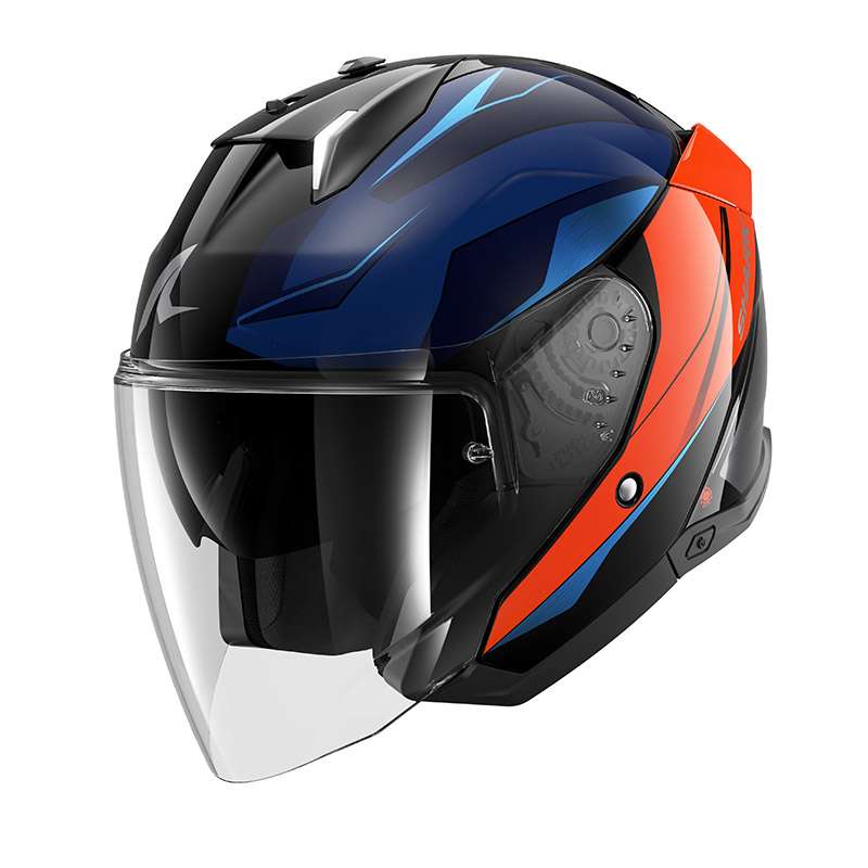 Shark Skwal I3 Jet Mekarium Helmet Blue Red