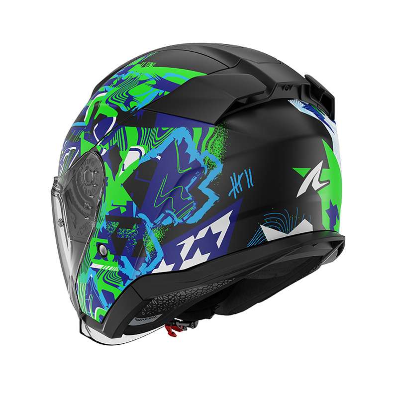 Shark Skwal Jet Pranz Mat Helmet Green Blue