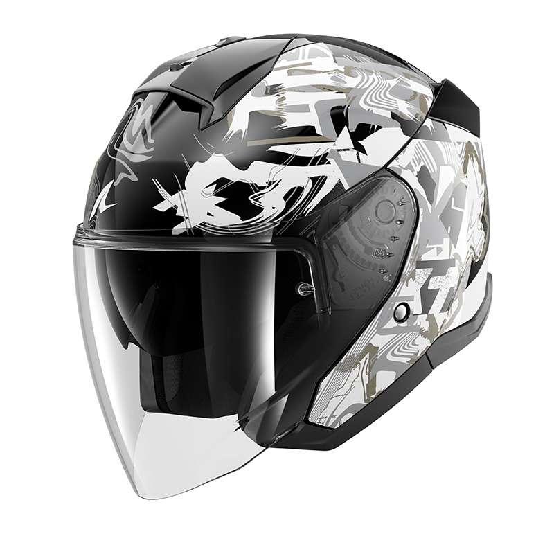 Shark Skwal Jet Pranz Helmet Black White