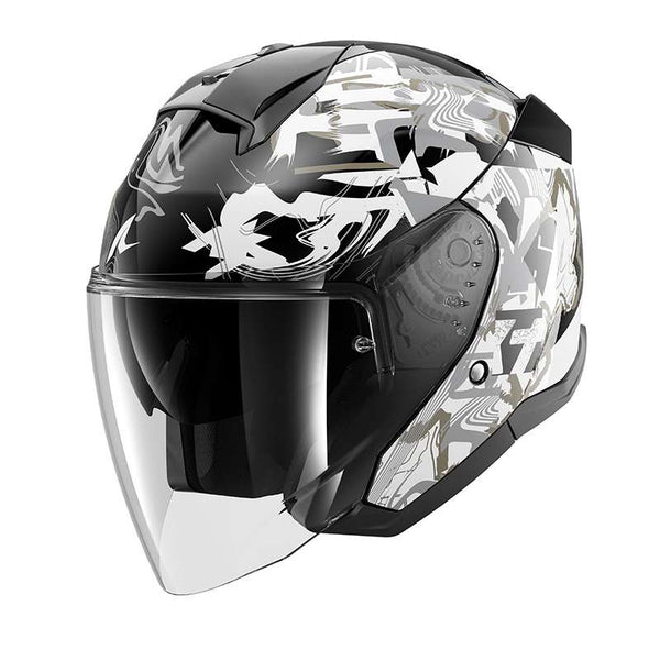 Shark Skwal Jet Pranz Helmet Black White