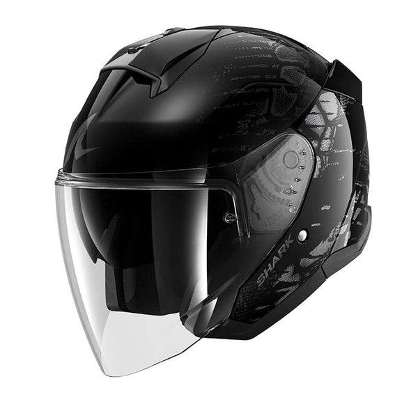Shark Skwal Jet Reptaia Helmet Black