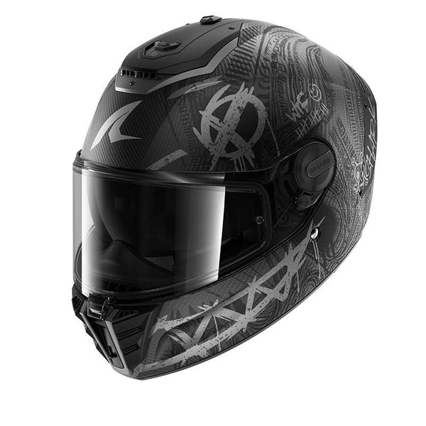 Shark Spartan Rs Carbon Shiever Mat Helmet Silver