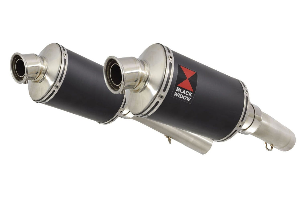 230mm Oval Black Stainless Silencer for Aprilia SL1000 Falco 1999-2005