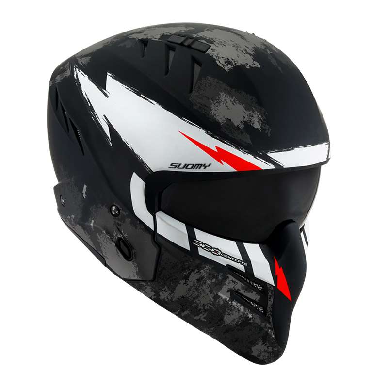Suomy Armor Hi Volt Helmet Black Matt White