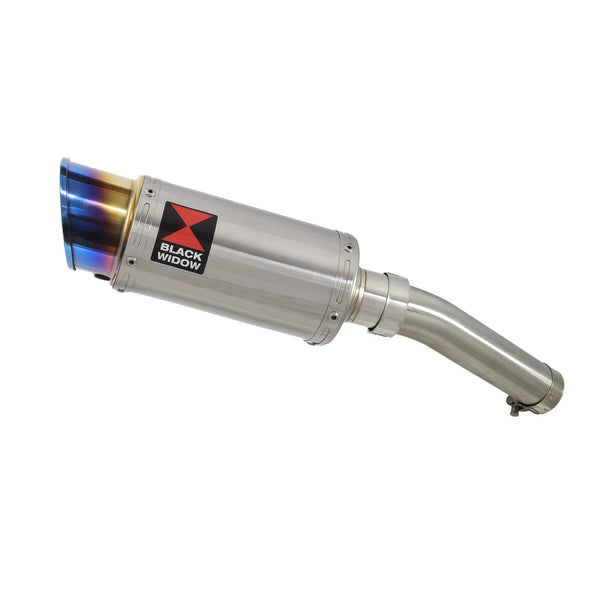 200mm Round Blue Tip Stainless Silencer for Aprilia Tuareg 660