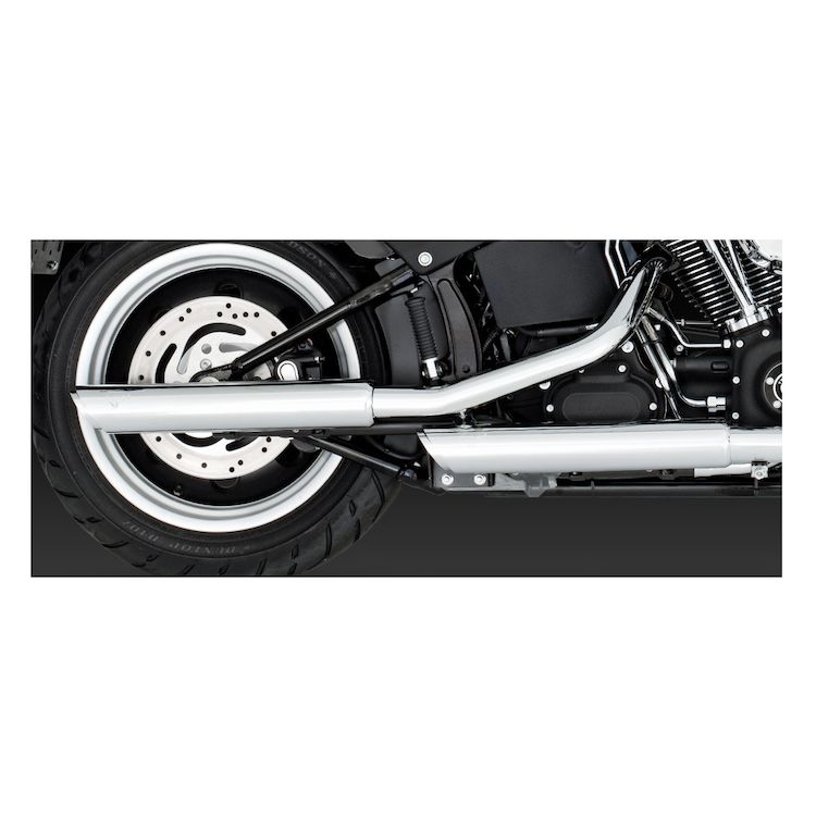 Vance & Hines 3" Round Twin Slash Slip-On Mufflers For Harley Softail